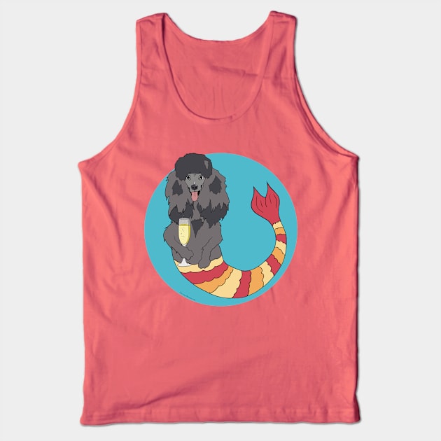 Sandy the Poodle Mermutt Tank Top by abrushwithhumor